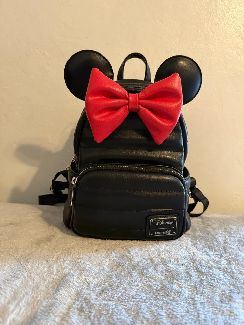 Loungefly Disney Mini Backpack with Red Bow and Ears